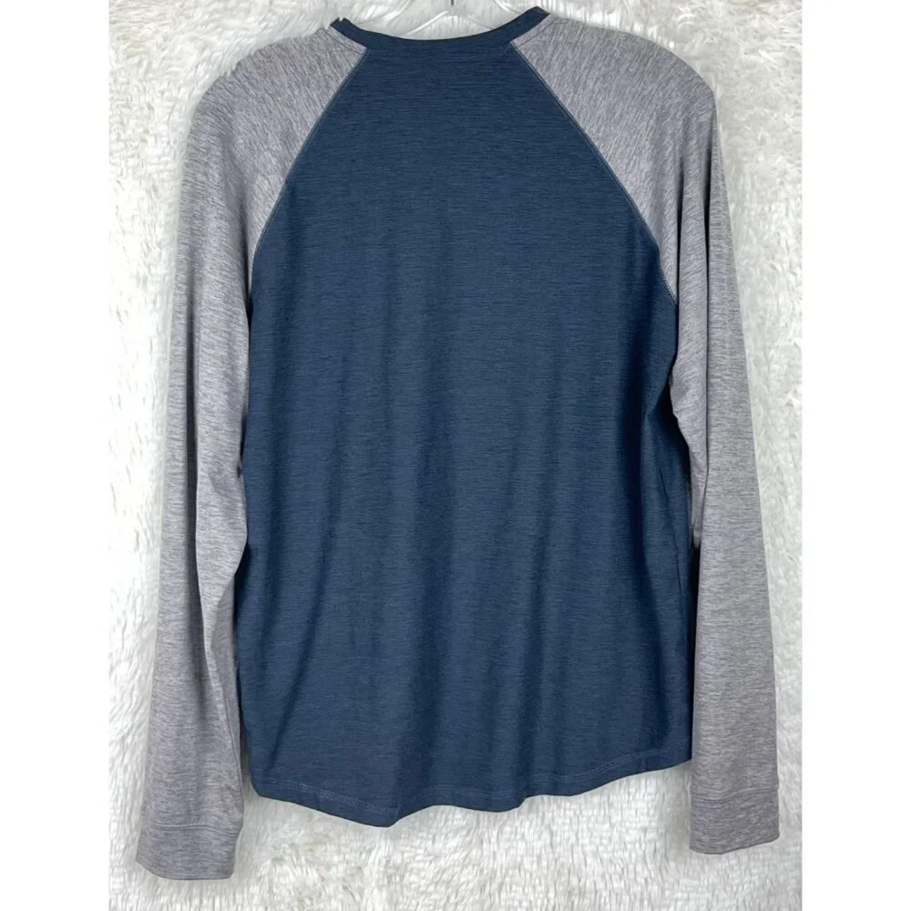 Rumi + Ryder Boys XL 16 Long Sleeve Blue/Gray Shirt Quick Dry Moisture Wicking